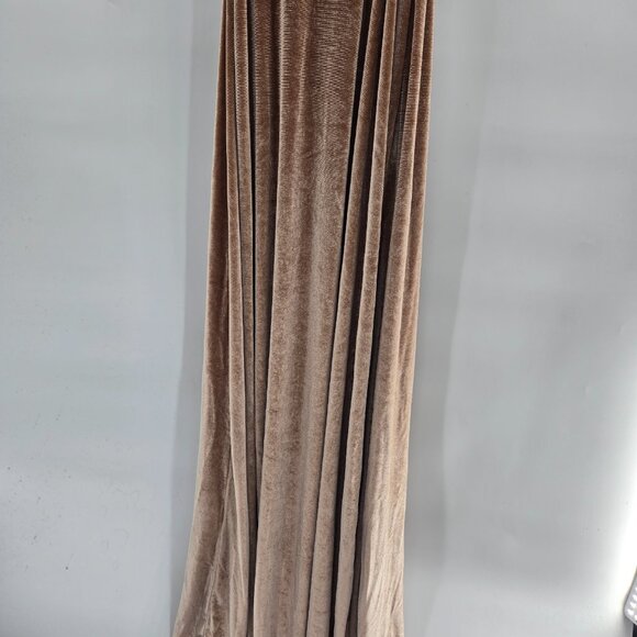 Baltic Born Light Brown Katelyn Taupe Velvet V-Neck Maxi Wrap Dress Large - Picture 8 of 11